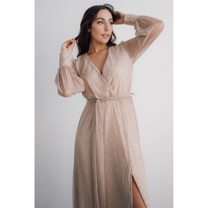 Baltic Born Abigail Sparkle Champagne Maxi Dress Gown Size XL